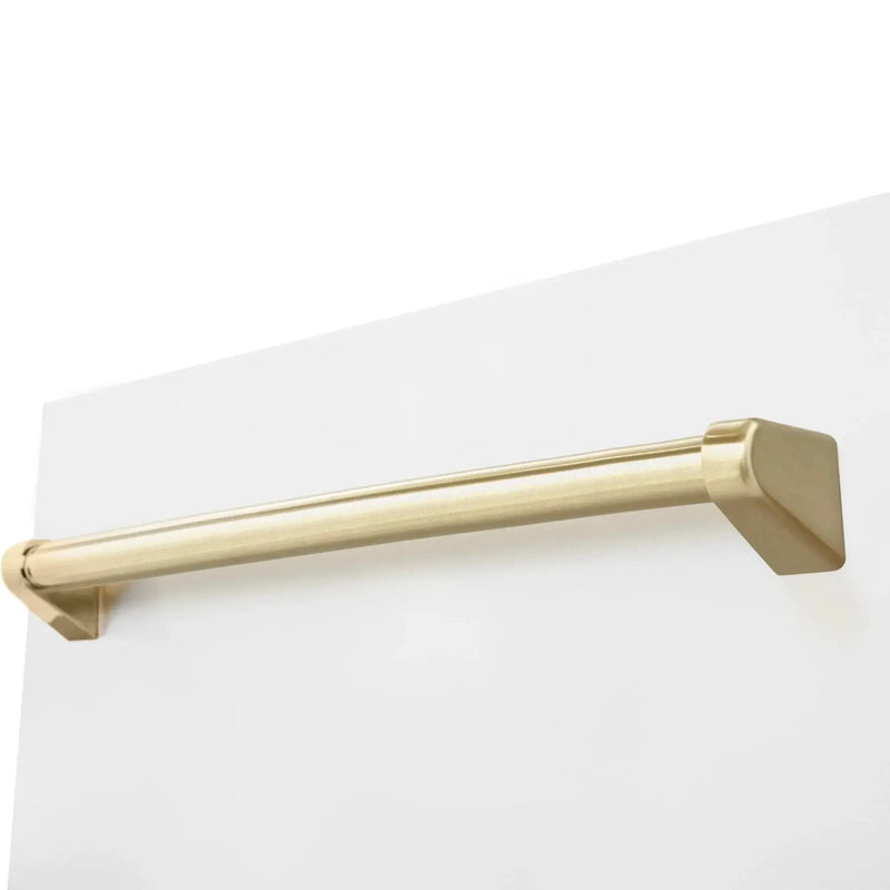 ZLINE 18"Autograph Dishwasher, White door, Gold Handle, DWVZ-WM-18-G by Farmhouse Kitchen and Bath
