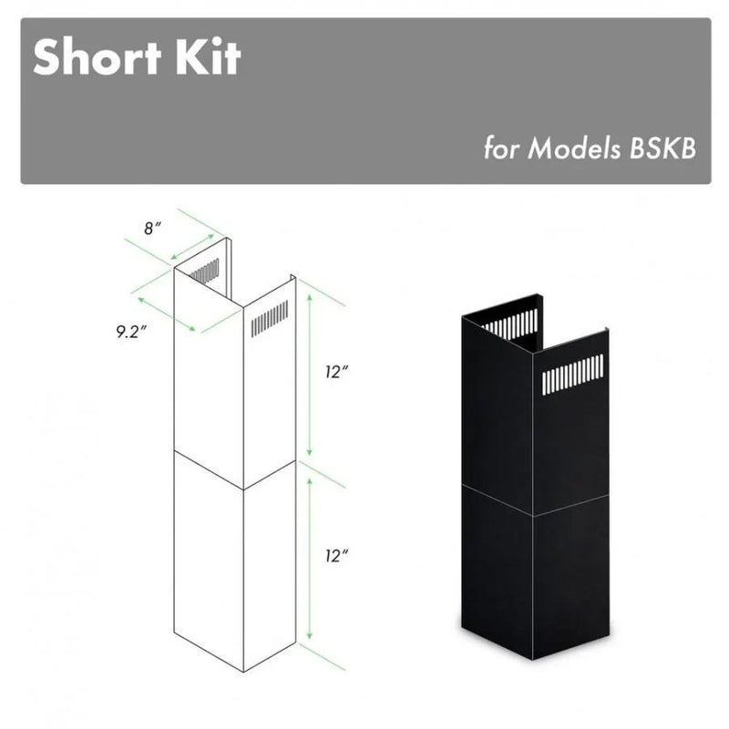 ZLINE 2 - 12" Short Chimney Pieces for 7' - 8' Ceilings, SK-BSKBN by Farmhouse Kitchen and Bath