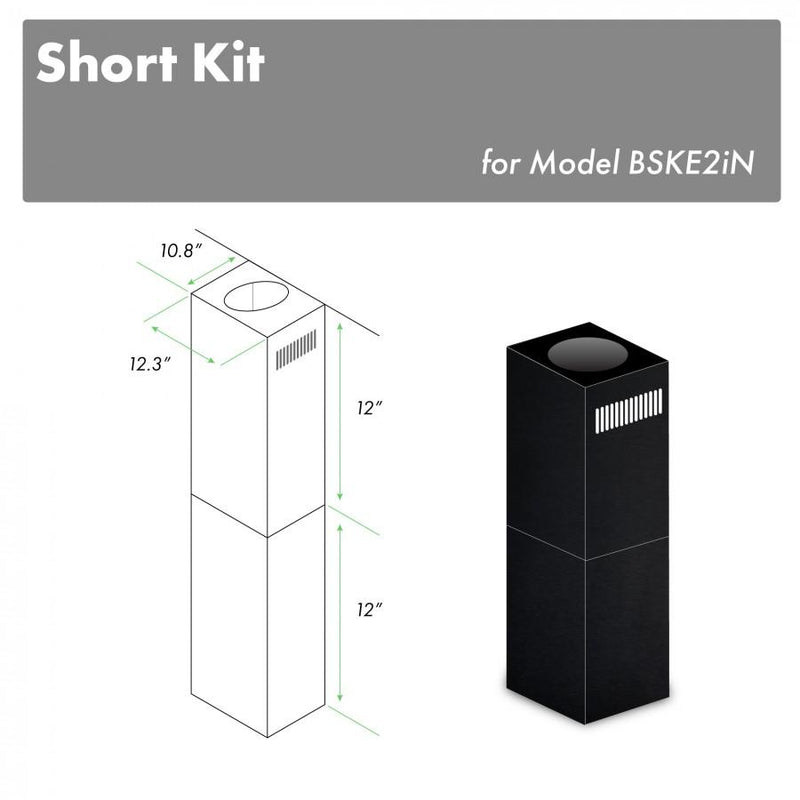 ZLINE 2-12" Short Chimney Pieces for 7 ft. to 8 ft. Ceilings (SK-BSKE2iN) by Farmhouse Kitchen and Bath