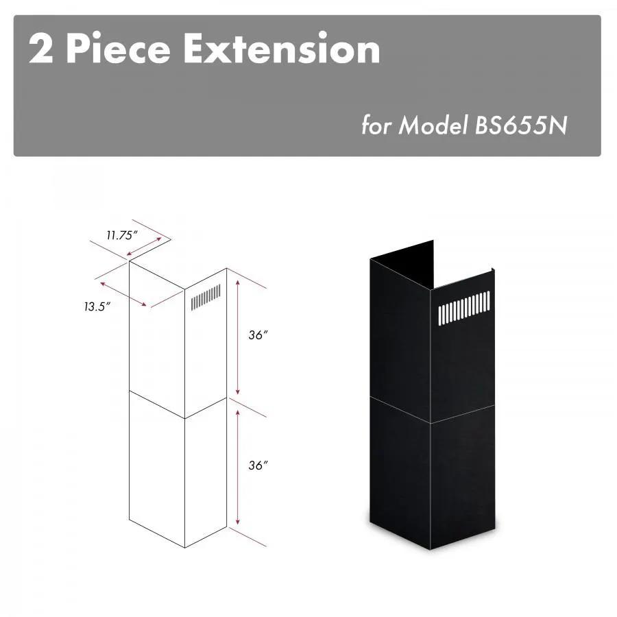 ZLINE 2-36" Chimney Extensions for 10 ft. to 12 ft. Ceilings, 2PCEXT-BS655N by Farmhouse Kitchen and Bath