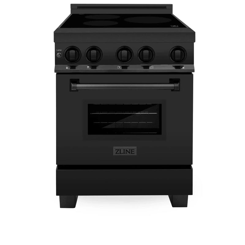 ZLINE 24" 2.8 cu. ft. Induction Range with a 3 Element Stove and Electric Oven in Black Stainless Steel RAIND-BS-24 by Farmhouse Kitchen and Bath