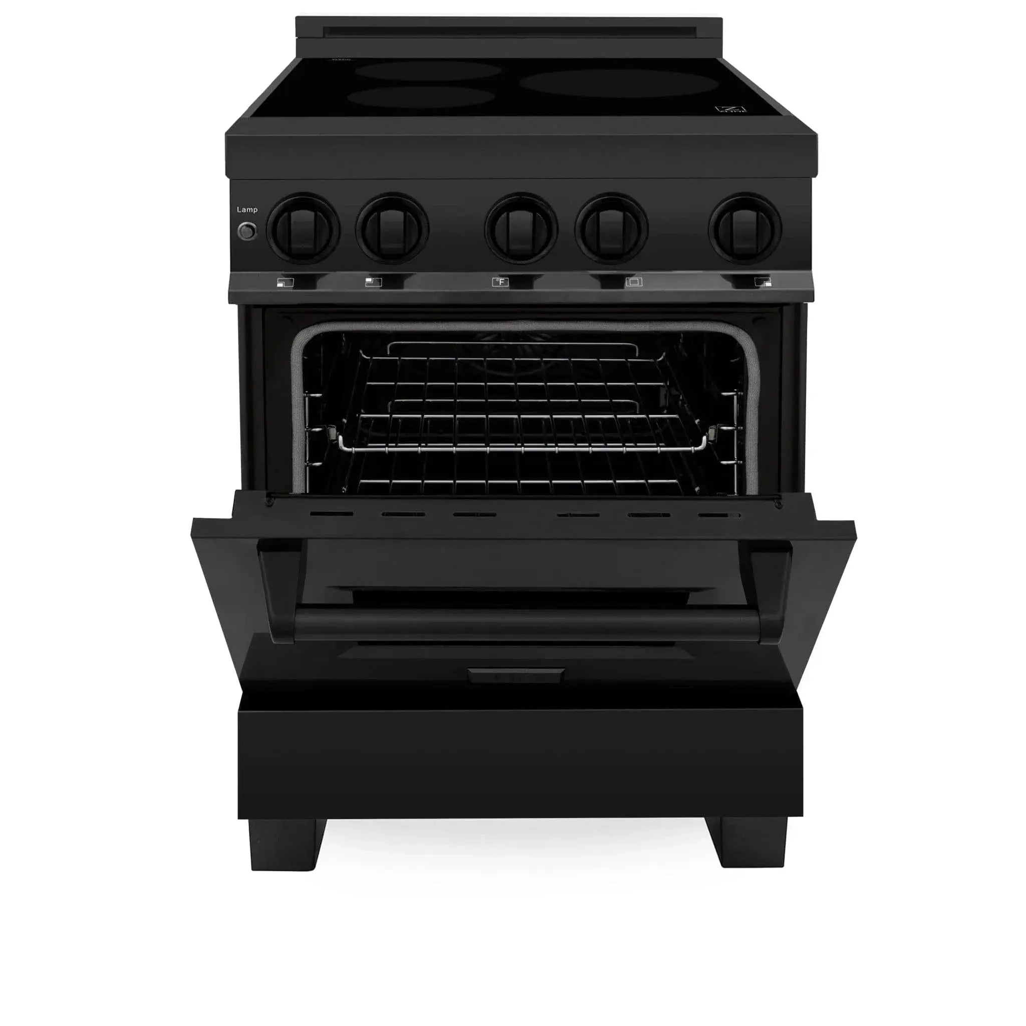 ZLINE 24" 2.8 cu. ft. Induction Range with a 3 Element Stove and Electric Oven in Black Stainless Steel RAIND-BS-24 by Farmhouse Kitchen and Bath
