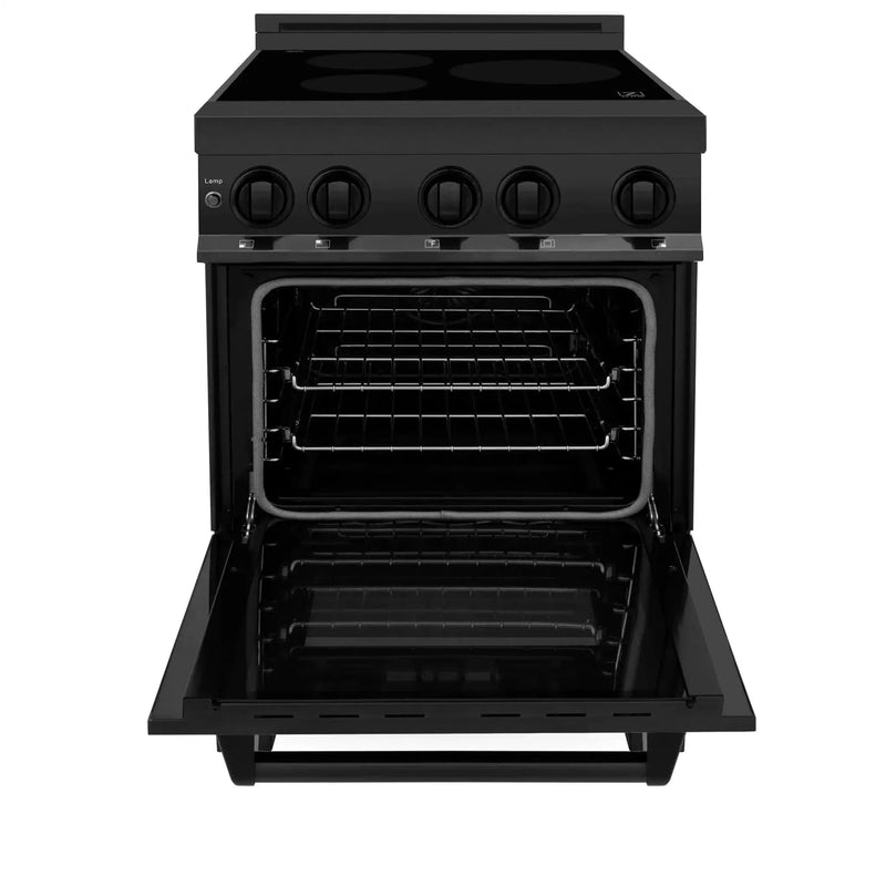 ZLINE 24" 2.8 cu. ft. Induction Range with a 3 Element Stove and Electric Oven in Black Stainless Steel RAIND-BS-24 by Farmhouse Kitchen and Bath