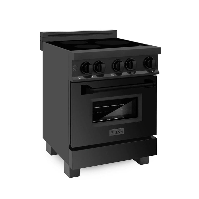 ZLINE 24" 2.8 cu. ft. Induction Range with a 3 Element Stove and Electric Oven in Black Stainless Steel RAIND-BS-24 by Farmhouse Kitchen and Bath