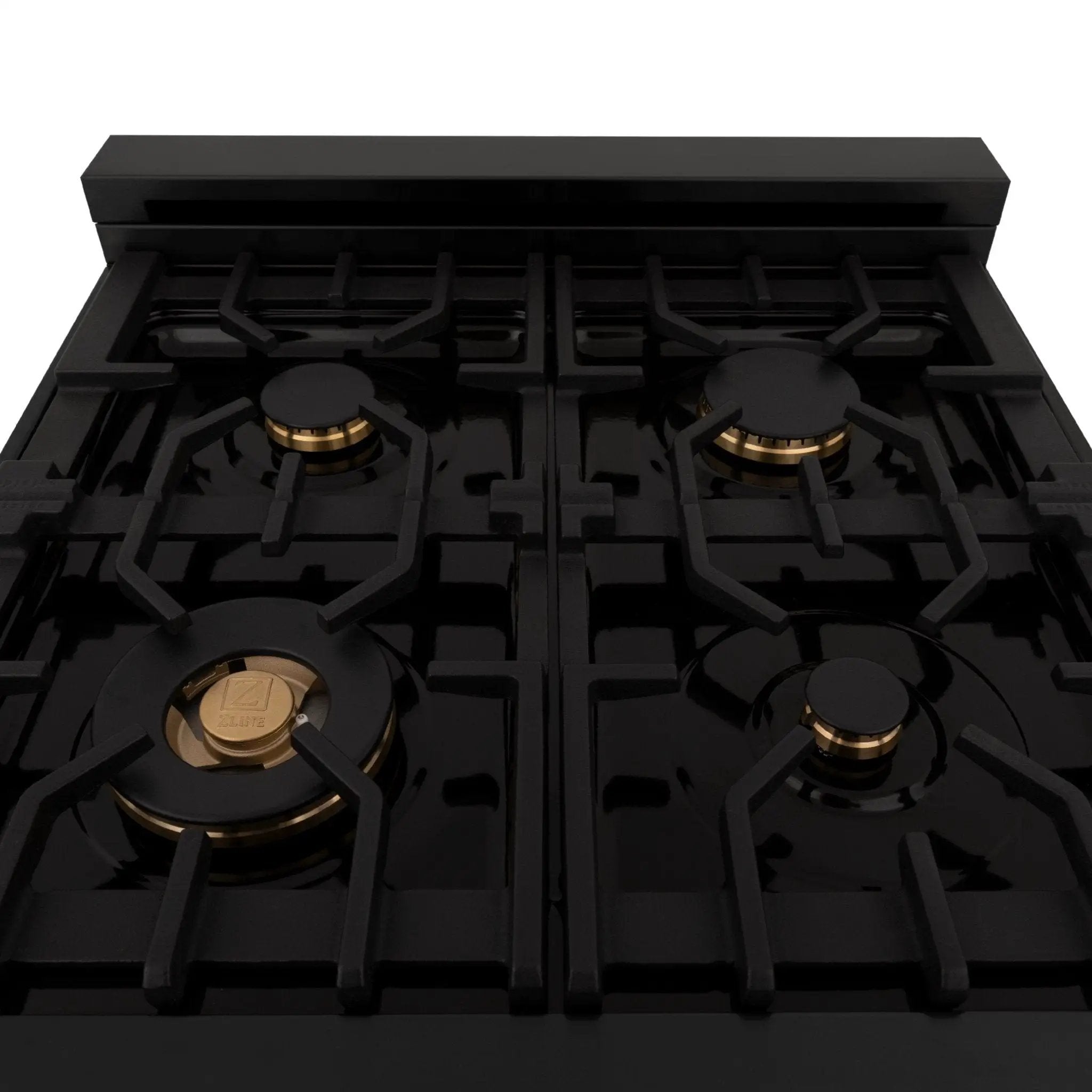 ZLINE 24" Autograph Dual Fuel Range Black Stainless, Bronze RABZ-24-CB by Farmhouse Kitchen and Bath