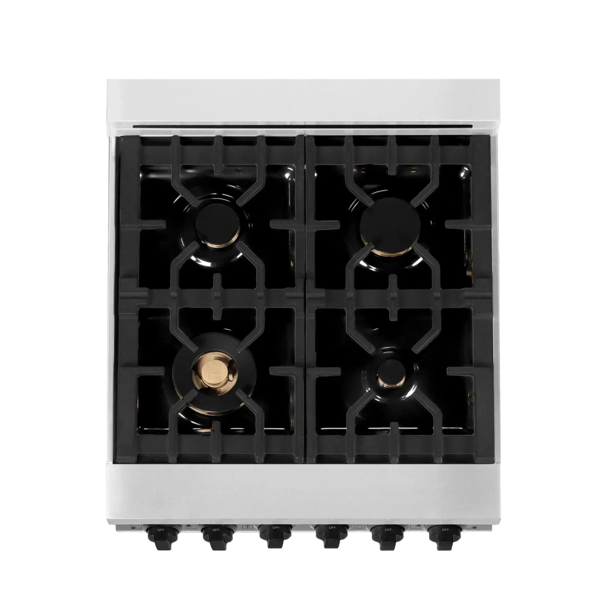 ZLINE 24" Autograph Gas Range, DuraSnow, White Door, RGSZ-WM-24-MB by Farmhouse Kitchen and Bath