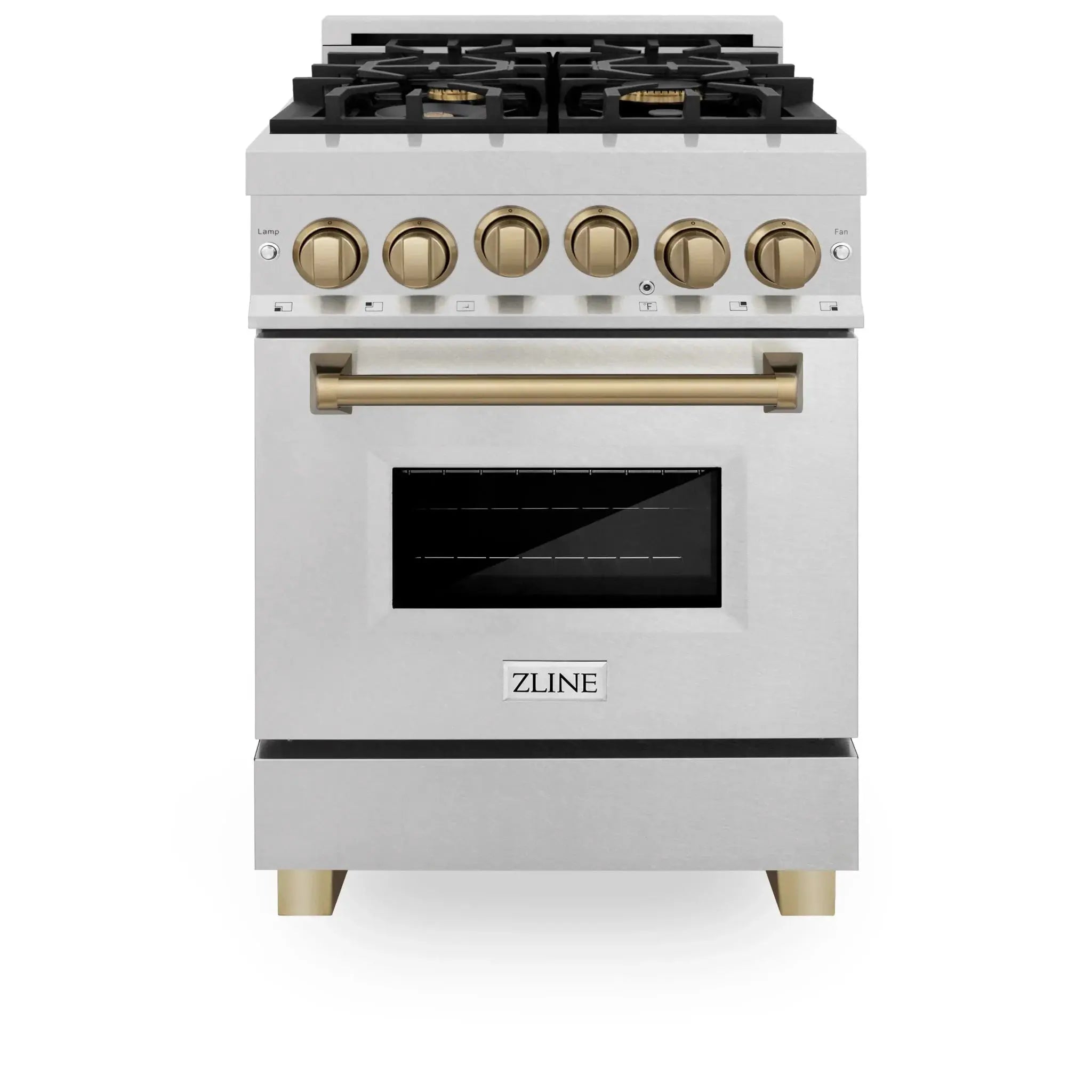 ZLINE 24" Autograph Gas Range Gas, DuraSnow, RGSZ-SN-24-CB by Farmhouse Kitchen and Bath