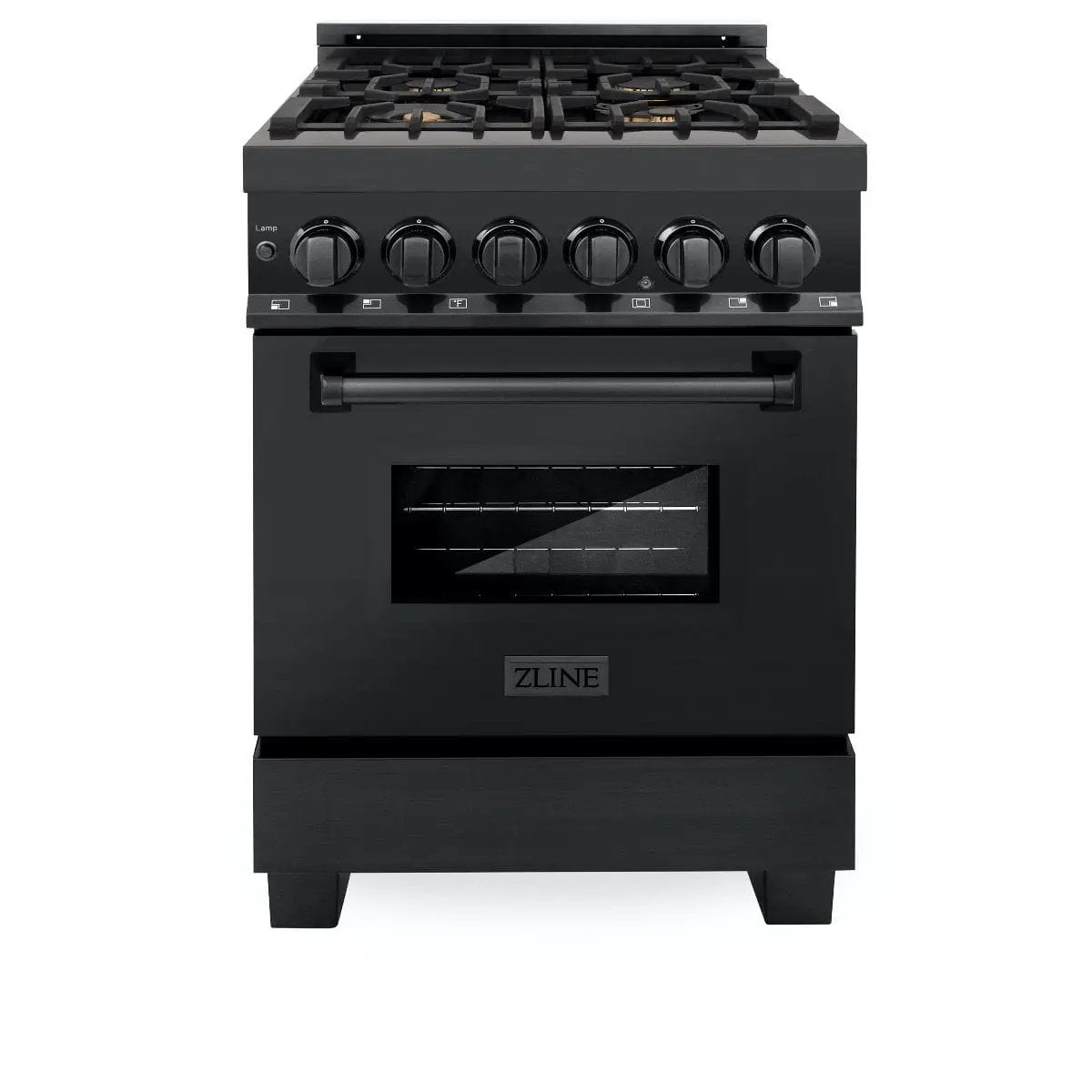 ZLINE 24" Black Stainless, Gas Brass Burner, Electric Range, RAB-BR-24 by Farmhouse Kitchen and Bath