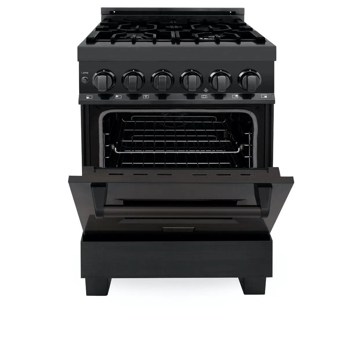 ZLINE 24" Black Stainless, Gas Burner, Electric Oven Range, RAB-24 by Farmhouse Kitchen and Bath