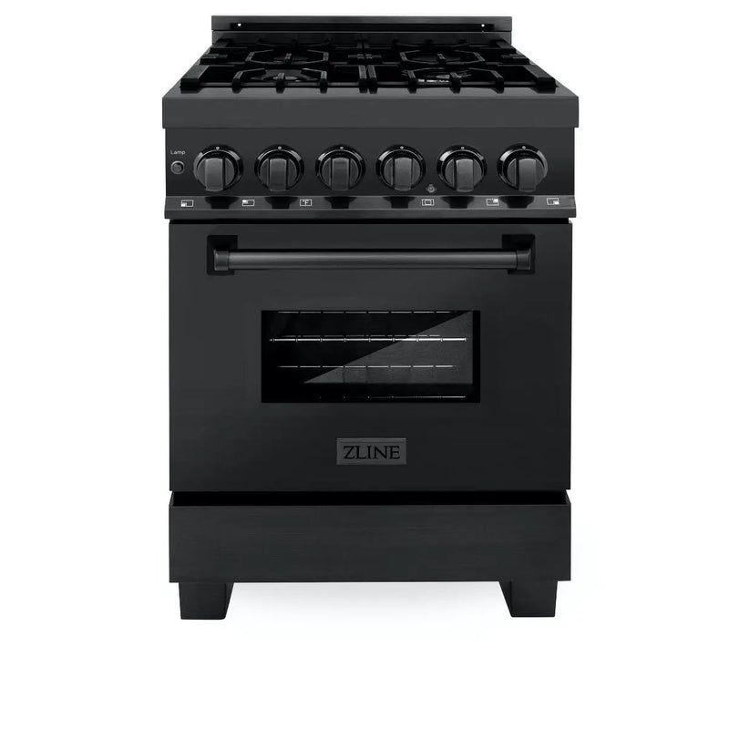 ZLINE 24" Black Stainless, Gas Burner, Electric Oven Range, RAB-24 by Farmhouse Kitchen and Bath