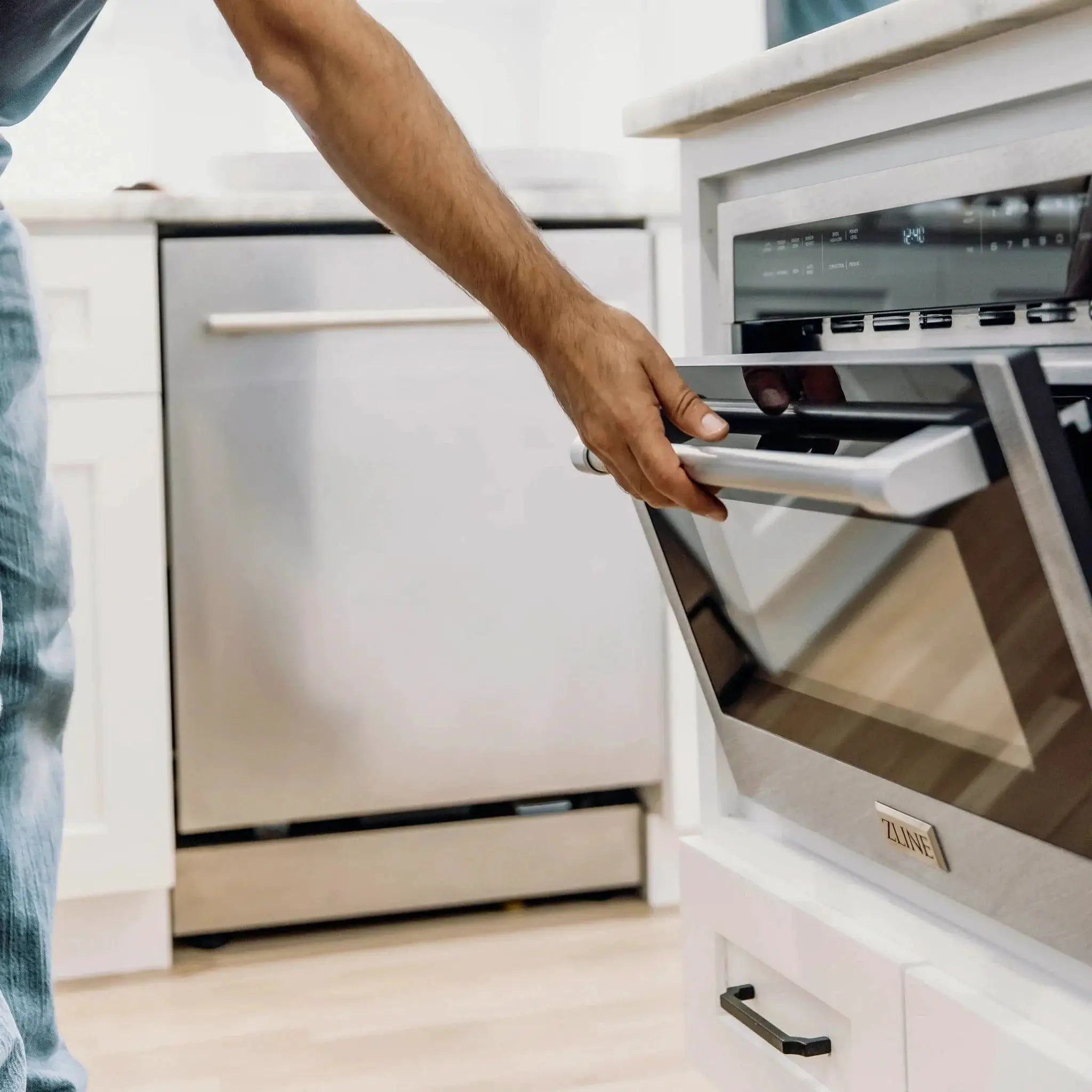 ZLINE 24" Built-in Convection Microwave Oven, DuraSnow, MWO-24-SS by Farmhouse Kitchen and Bath
