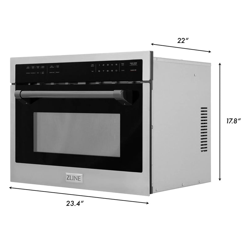 ZLINE 24" Convection Microwave, Stainless Steel, Black MWOZ-24-MB by Farmhouse Kitchen and Bath