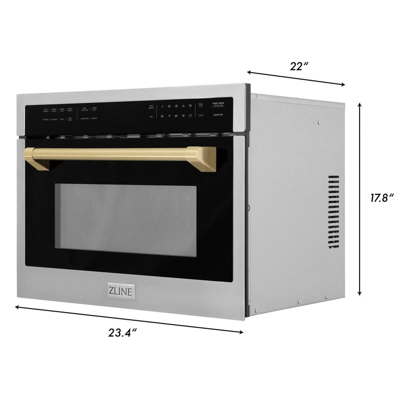 ZLINE 24" Convection Microwave, Stainless Steel, Bronze MWOZ-24-CB by Farmhouse Kitchen and Bath