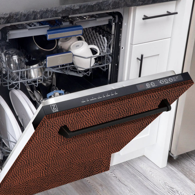 ZLINE 24" Dishwasher, Hammered Copper panel, Stainless Tub, DWV-HH-24 by Farmhouse Kitchen and Bath