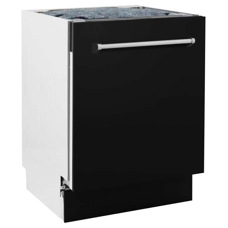 ZLINE 24" Dishwasher in Black Matte panel, Stainless Tub, DWV-BLM-24 by Farmhouse Kitchen and Bath