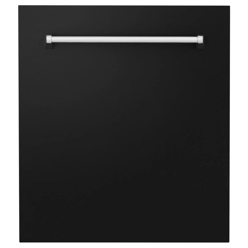 ZLINE 24" Dishwasher in Black Matte panel, Stainless Tub, DWV-BLM-24 by Farmhouse Kitchen and Bath