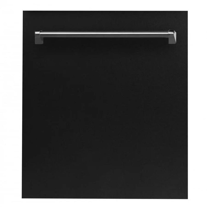 ZLINE 24" Dishwasher in Black Matte, Traditional Handle, DW-BLM-24 by Farmhouse Kitchen and Bath