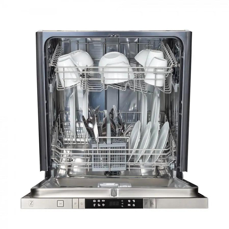 ZLINE 24" Dishwasher in Black Matte, Traditional Handle, DW-BLM-24 by Farmhouse Kitchen and Bath