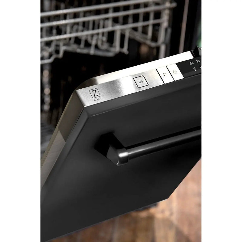 ZLINE 24" Dishwasher In Black Stainless Steel, Stainless Tub, DW-BS-24 by Farmhouse Kitchen and Bath