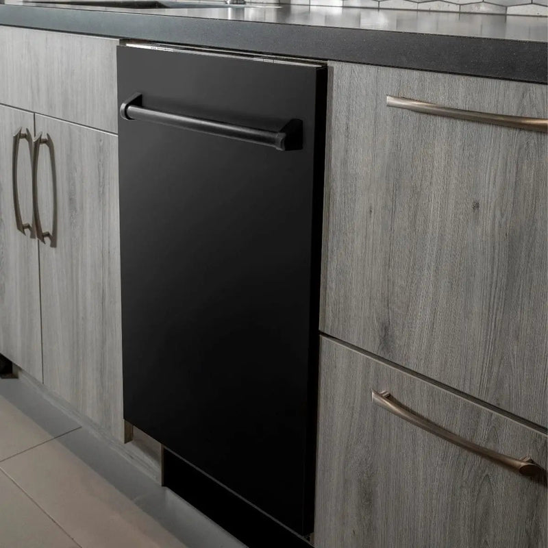 ZLINE 24" Dishwasher In Black Stainless Steel, Stainless Tub, DW-BS-24 by Farmhouse Kitchen and Bath