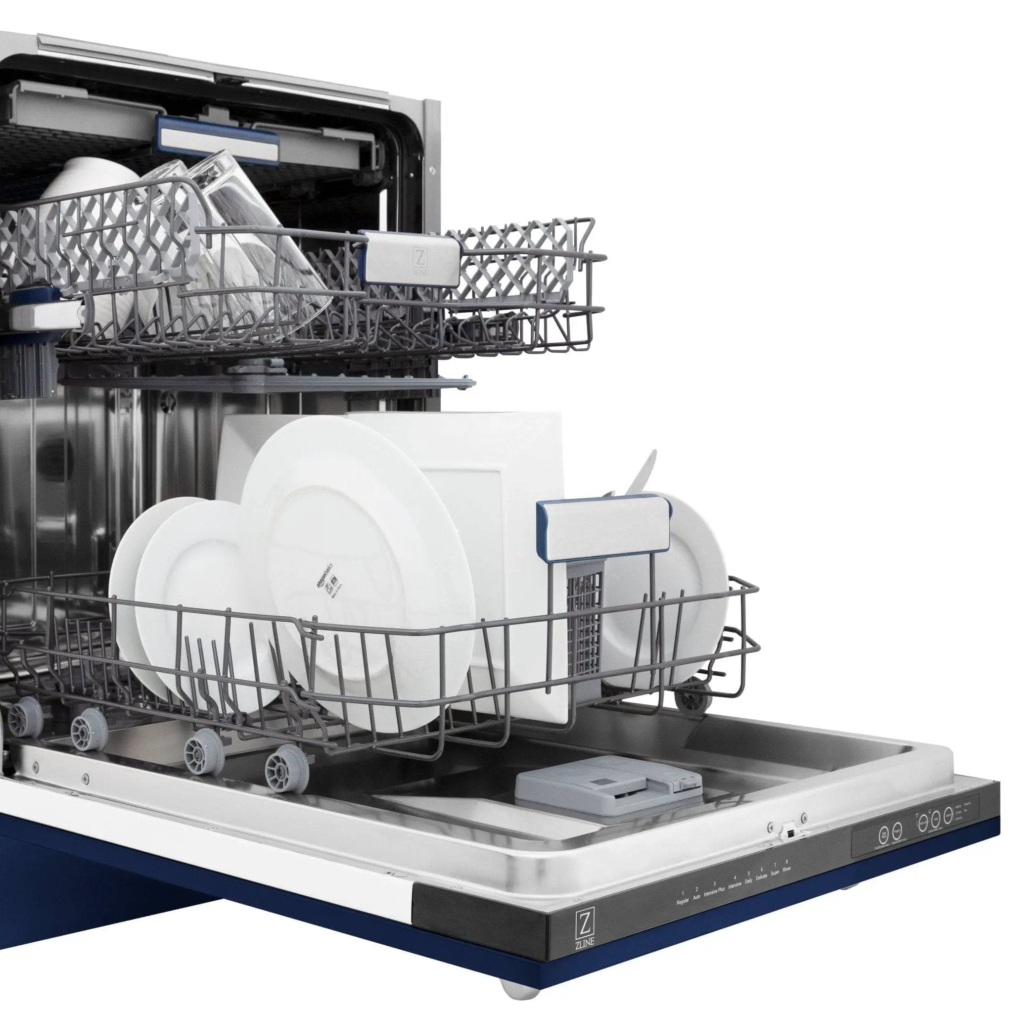 ZLINE 24" Dishwasher in Blue gloss panel, Stainless Tub, DWV-BG-24 by Farmhouse Kitchen and Bath