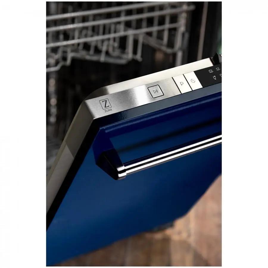ZLINE 24" Dishwasher in Blue Gloss, Stainless Tub, Traditional Handle, DW-BG-24 by Farmhouse Kitchen and Bath