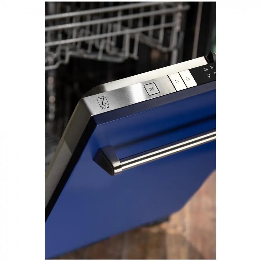 ZLINE 24" Dishwasher in Blue Matte and Traditional Style Handle, DW-BM-24 by Farmhouse Kitchen and Bath