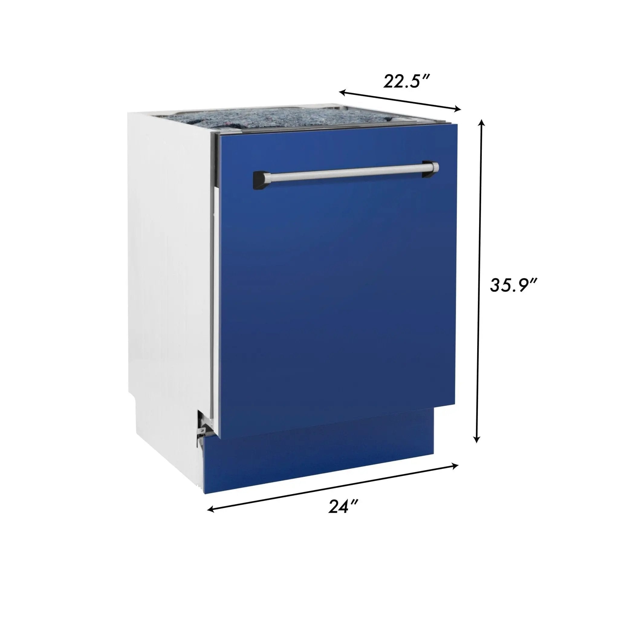 ZLINE 24" Dishwasher in Blue Matte panel, Stainless Tub, DWV-BM-24 by Farmhouse Kitchen and Bath