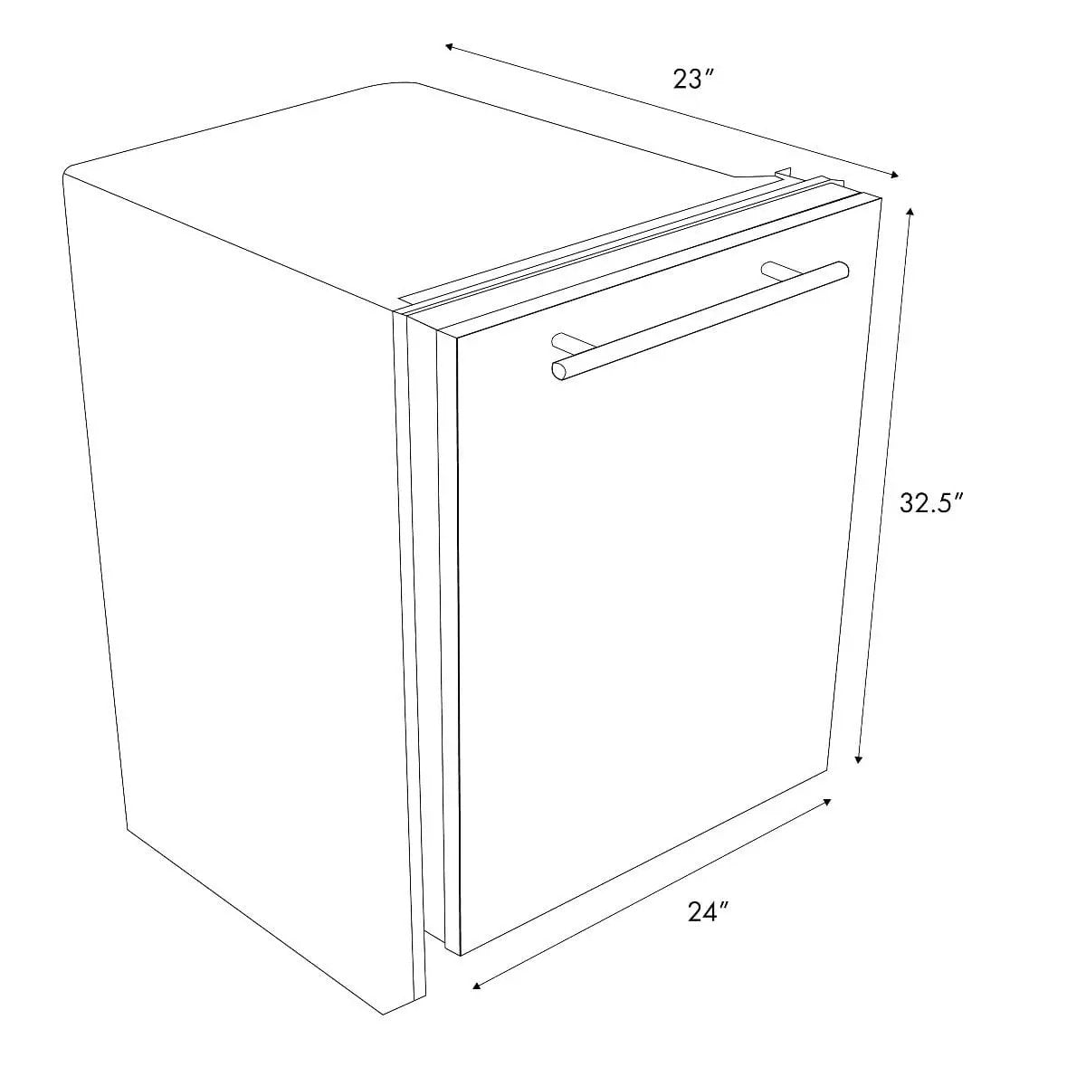 ZLINE 24" Dishwasher in DuraSnow® Stainless, Modern Handle, DW-SN-24 by Farmhouse Kitchen and Bath