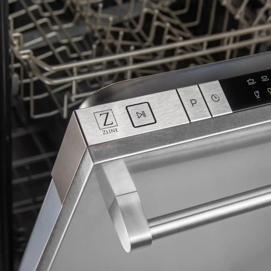 ZLINE 24" Dishwasher in DuraSnow® Stainless, Traditional Handle, DW-SN-H-24 by Farmhouse Kitchen and Bath