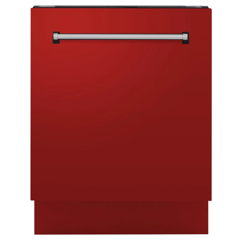ZLINE 24" Dishwasher in Red Matt panel, Stainless Tub, DWV-RM-24 by Farmhouse Kitchen and Bath