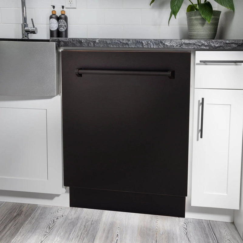 ZLINE 24" Dishwasher, Oil Rubbed Bronze panel, Stainless Tub, DWV-ORB-24 by Farmhouse Kitchen and Bath