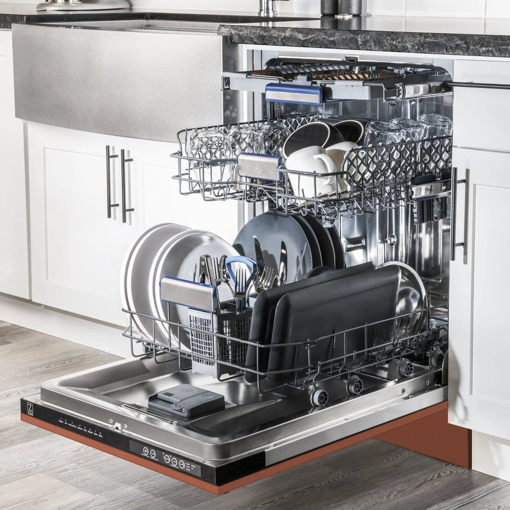 ZLINE 24" Dishwasher with Copper panel, Stainless Tub, DWV-C-24 by Farmhouse Kitchen and Bath