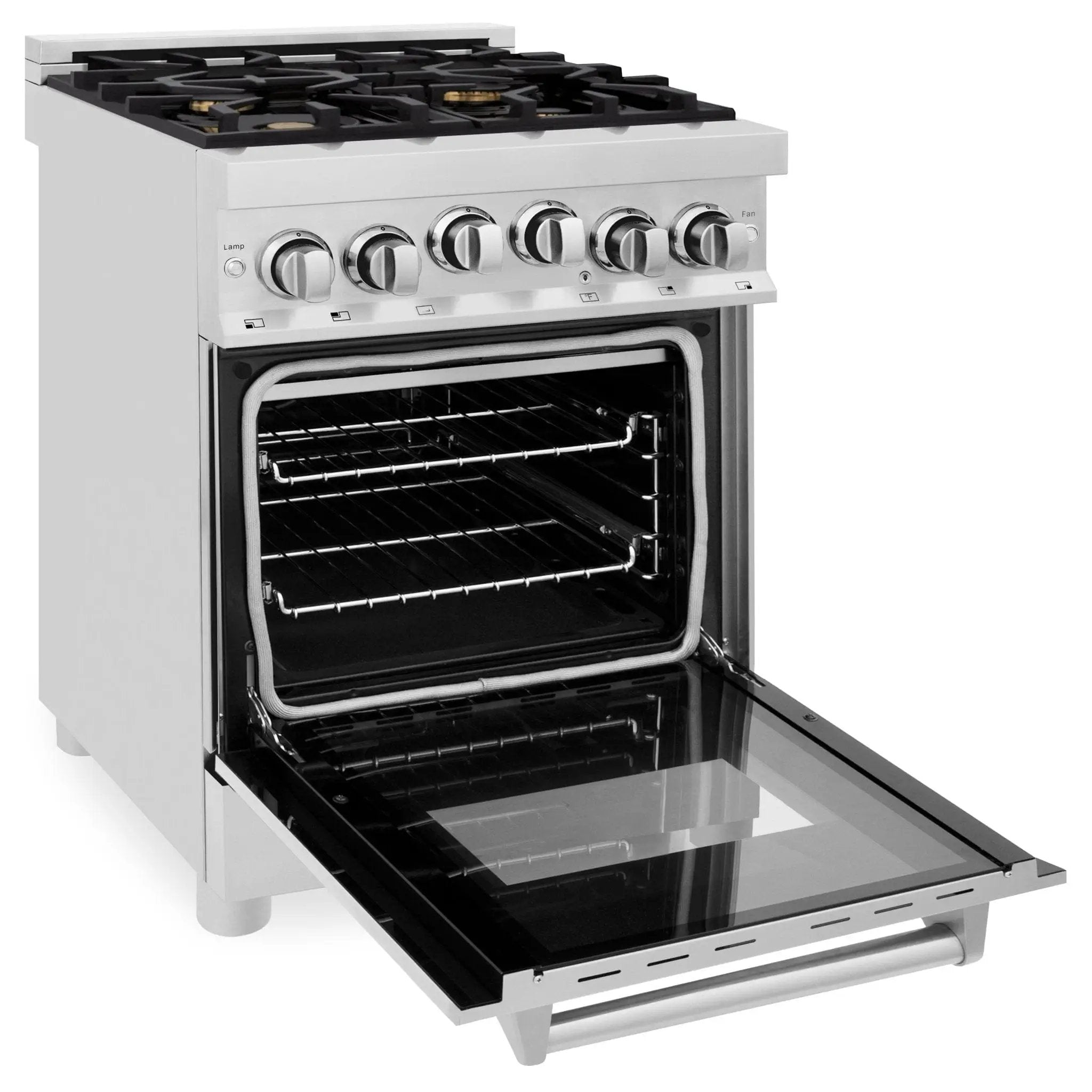 ZLINE 24" Gas On Gas Range, Stainless Steel, Brass Burners, RG-BR-24 by Farmhouse Kitchen and Bath
