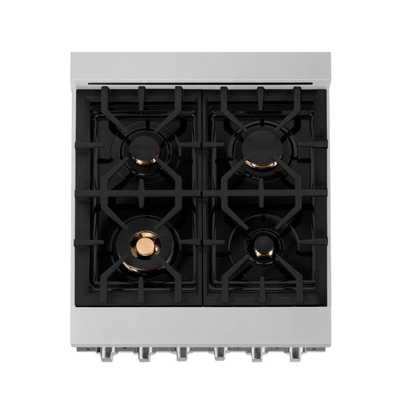 ZLINE 24" Gas On Gas Range, Stainless Steel, Brass Burners, RG-BR-24 by Farmhouse Kitchen and Bath