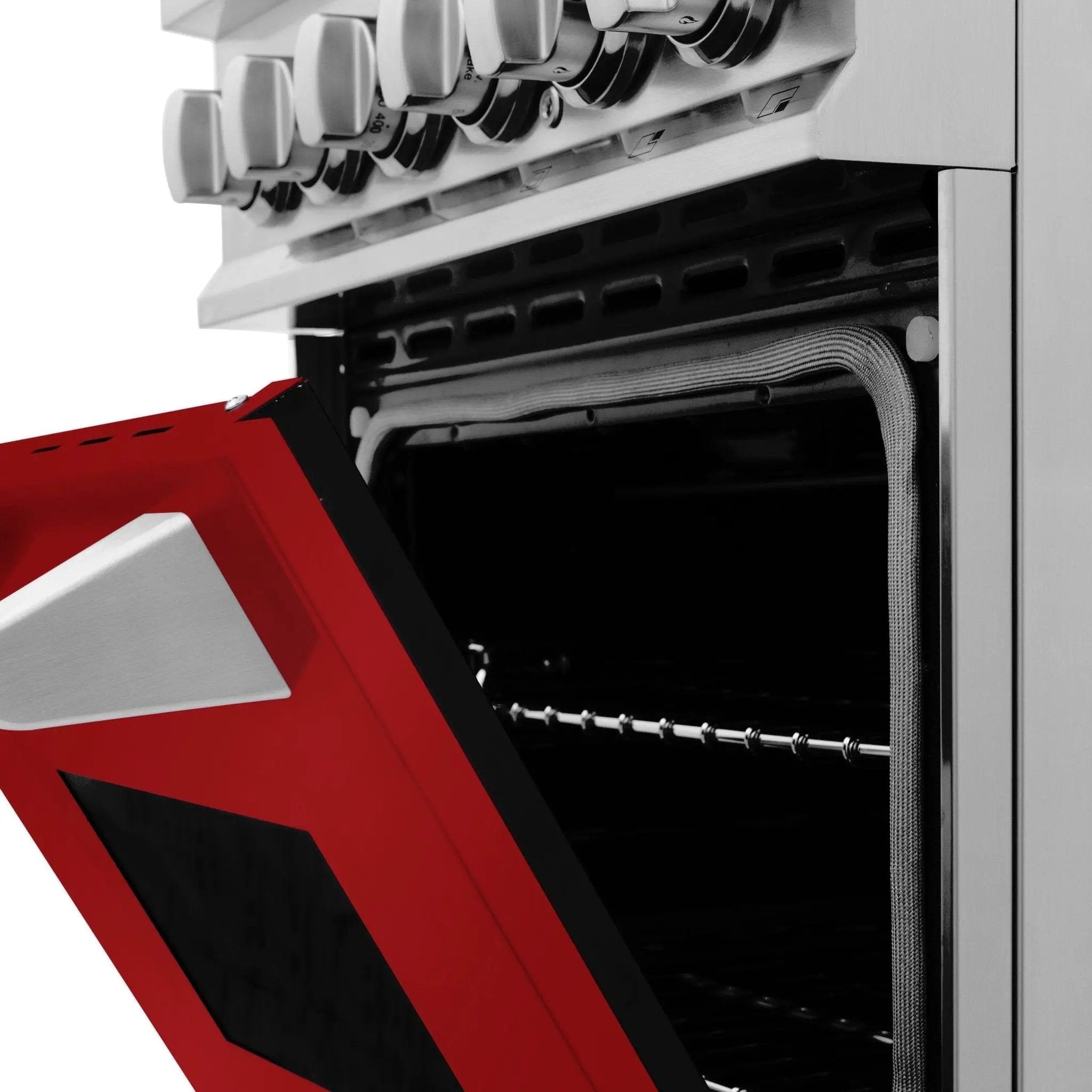ZLINE 24" Gas Range with Red Gloss door, RG-RG-24 by Farmhouse Kitchen and Bath
