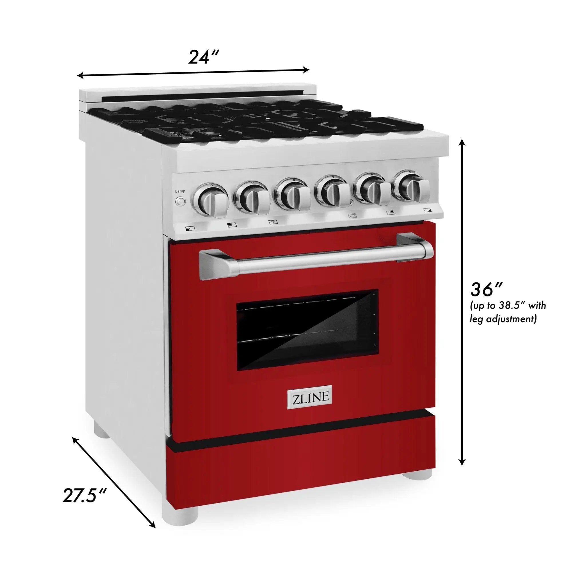 ZLINE 24" Gas Range with Red Gloss door, RG-RG-24 by Farmhouse Kitchen and Bath