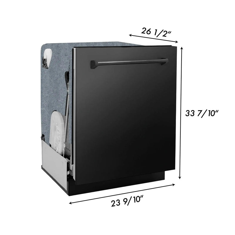 ZLINE 24 in. Panel-Included Monument Series 3rd Rack Top Touch Control Dishwasher with Color Options and Stainless Steel Tub DWMT-BS-24 by Farmhouse Kitchen and Bath