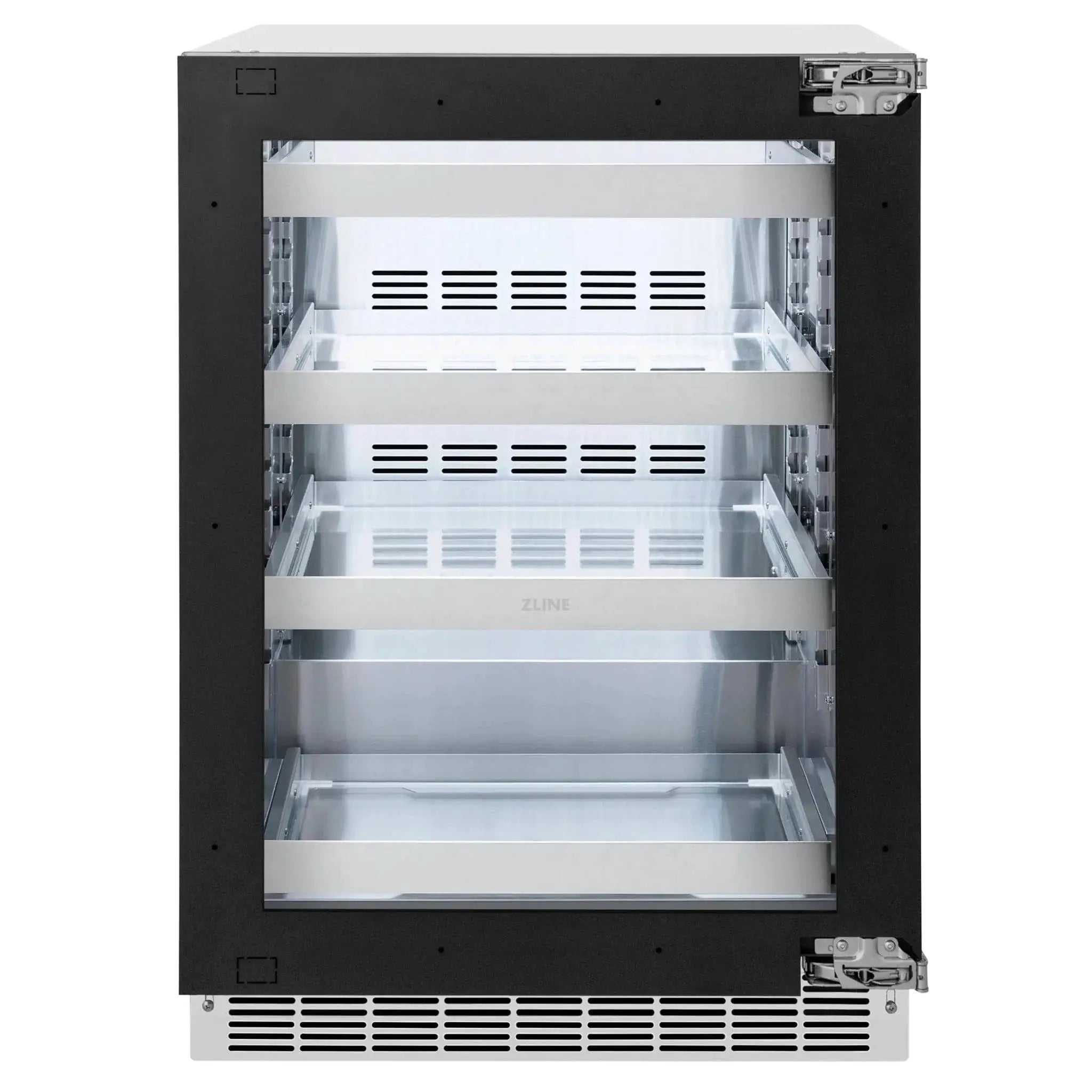 ZLINE 24 in. Touchstone 151 Can Beverage Fridge With Panel Ready Glass Door RBSPO-24 by Farmhouse Kitchen and Bath