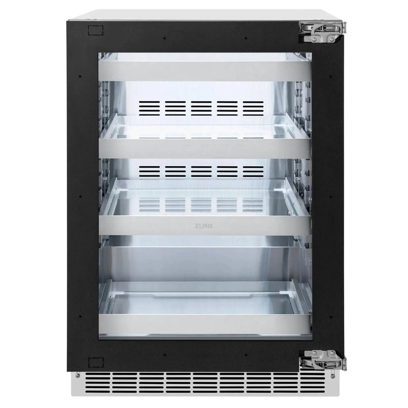 ZLINE 24 in. Touchstone 151 Can Beverage Fridge With Panel Ready Glass Door RBSPO-24 by Farmhouse Kitchen and Bath