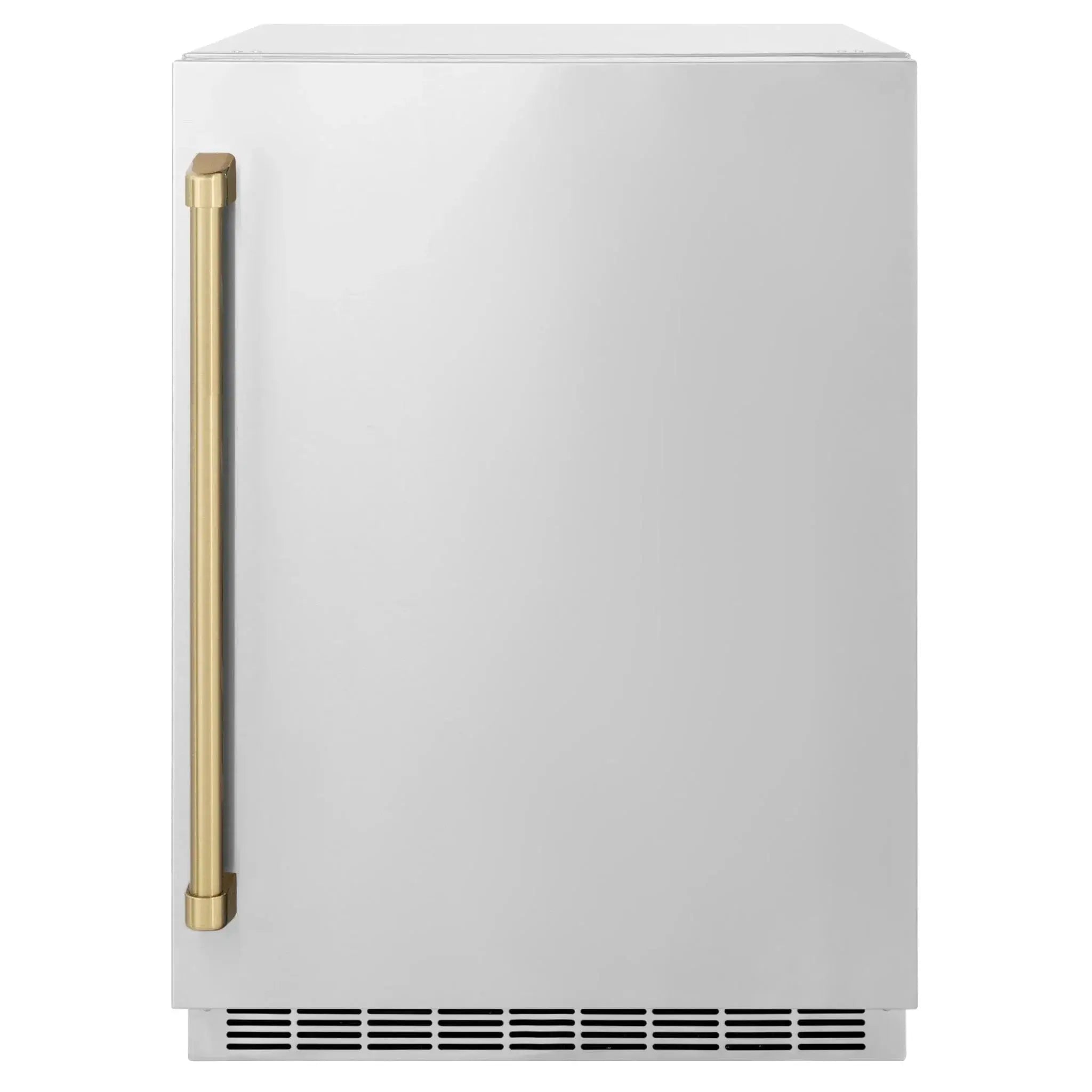 ZLINE 24 in. Touchstone Beverage Fridge, Solid Stainless Door, Champagne Bronze Handle RBSOZ-ST-24-CB by Farmhouse Kitchen and Bath