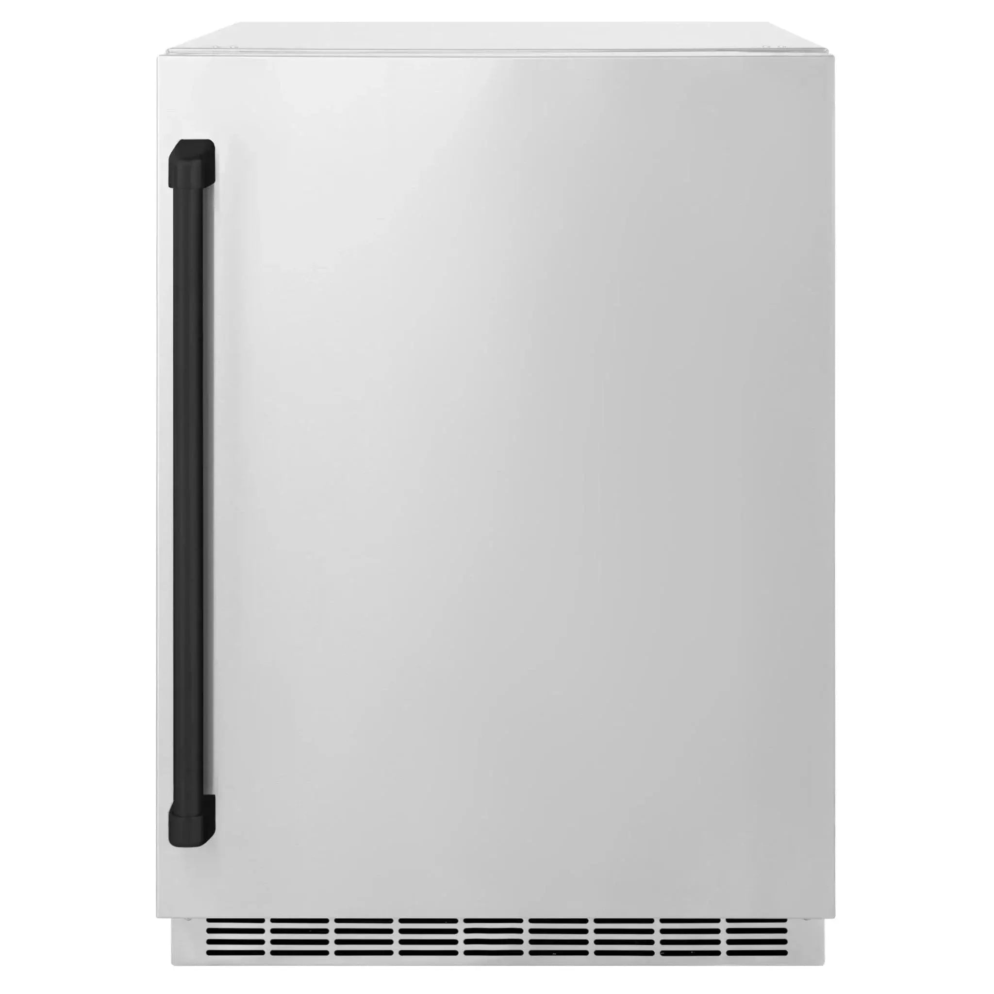 ZLINE 24 in. Touchstone Beverage Fridge, Solid Stainless Door, Matte Black Handle RBSOZ-ST-24-MB by Farmhouse Kitchen and Bath