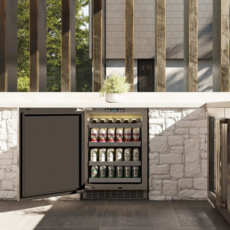 ZLINE 24 in. Touchstone Beverage Fridge w Stainless Steel Door RBSO-ST-24 by Farmhouse Kitchen and Bath