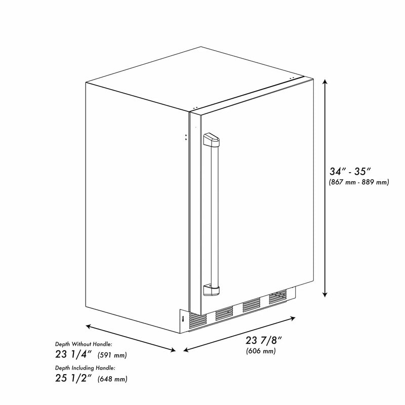 ZLINE 24 in. Touchstone Beverage Fridge w Stainless Steel Door RBSO-ST-24 by Farmhouse Kitchen and Bath