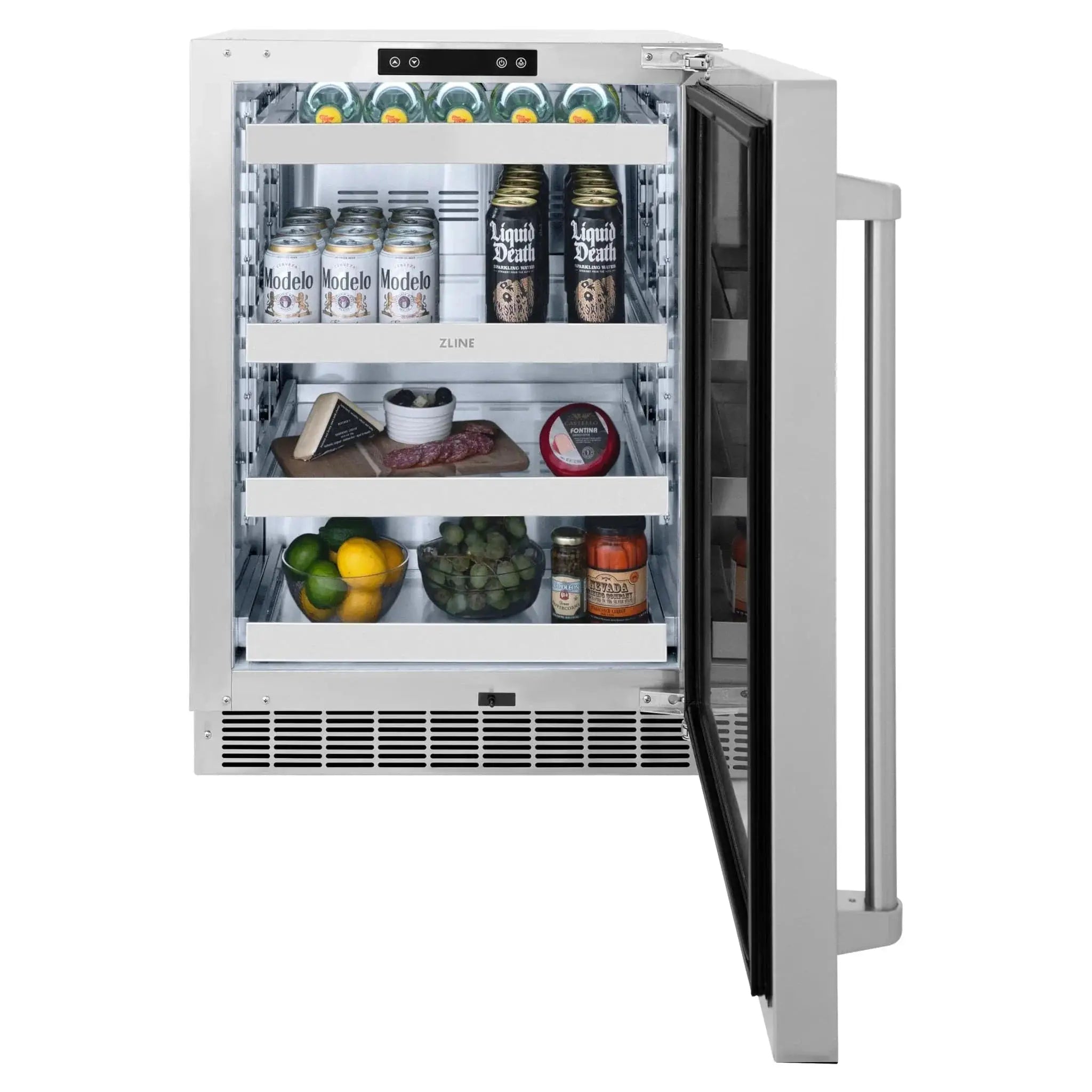 ZLINE 24 in. Touchstone Beverage Fridge w Stainless Steel Door RBSO-ST-24 by Farmhouse Kitchen and Bath