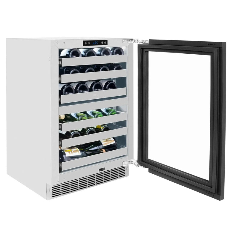 ZLINE 24 in. Touchstone Dual Zone 44 Bottle Wine Cooler With Panel Ready Glass Door RWDPO-24 by Farmhouse Kitchen and Bath
