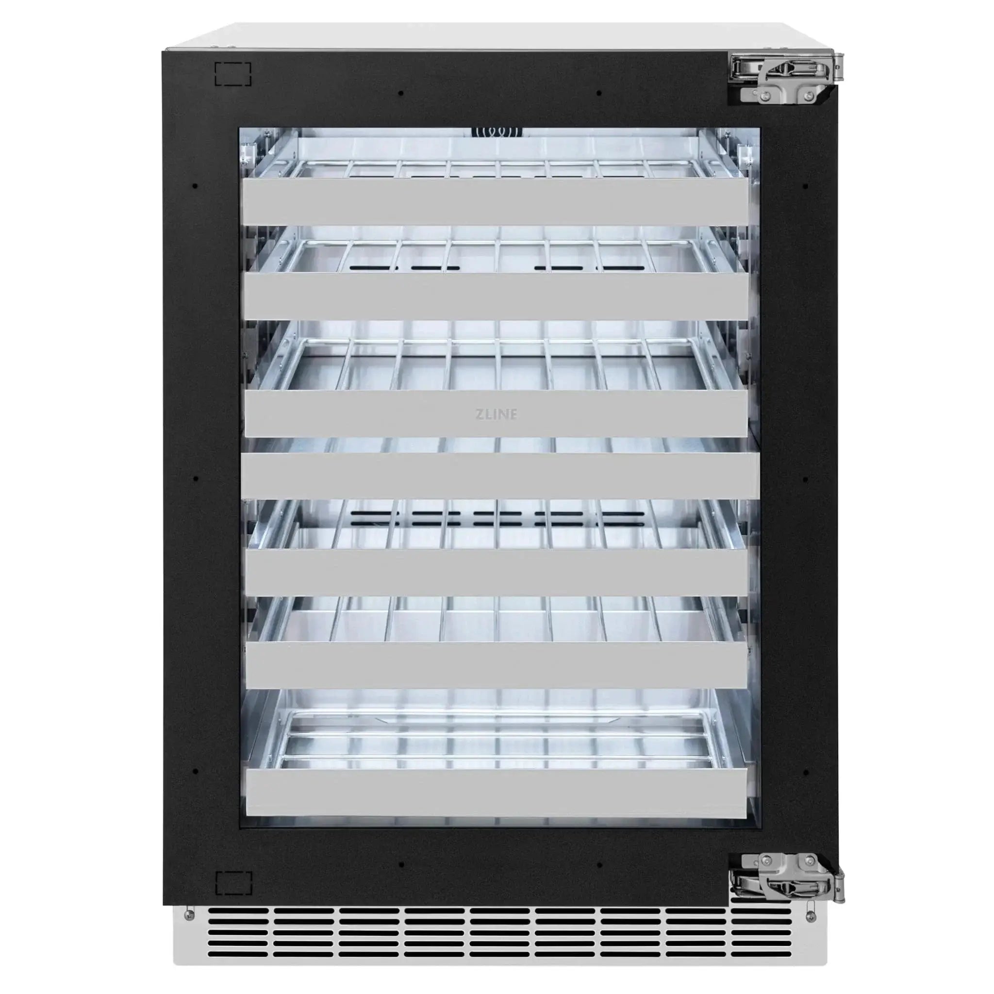 ZLINE 24 in. Touchstone Dual Zone 44 Bottle Wine Cooler With Panel Ready Glass Door RWDPO-24 by Farmhouse Kitchen and Bath