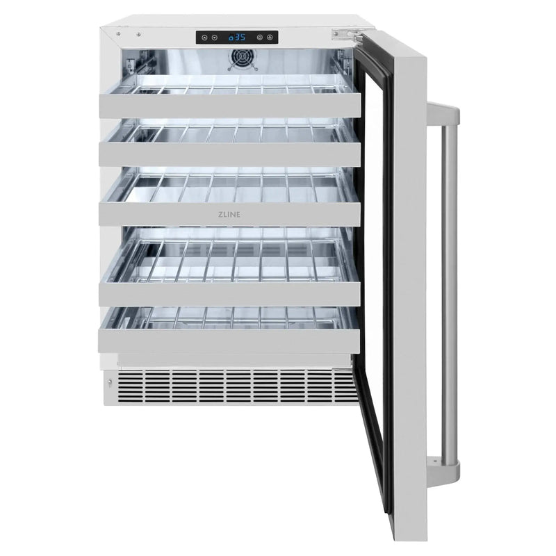 ZLINE 24 in. Touchstone Dual Zone 44 Bottle Wine Cooler With Stainless Steel Glass Door RWDO-GS-24 by Farmhouse Kitchen and Bath