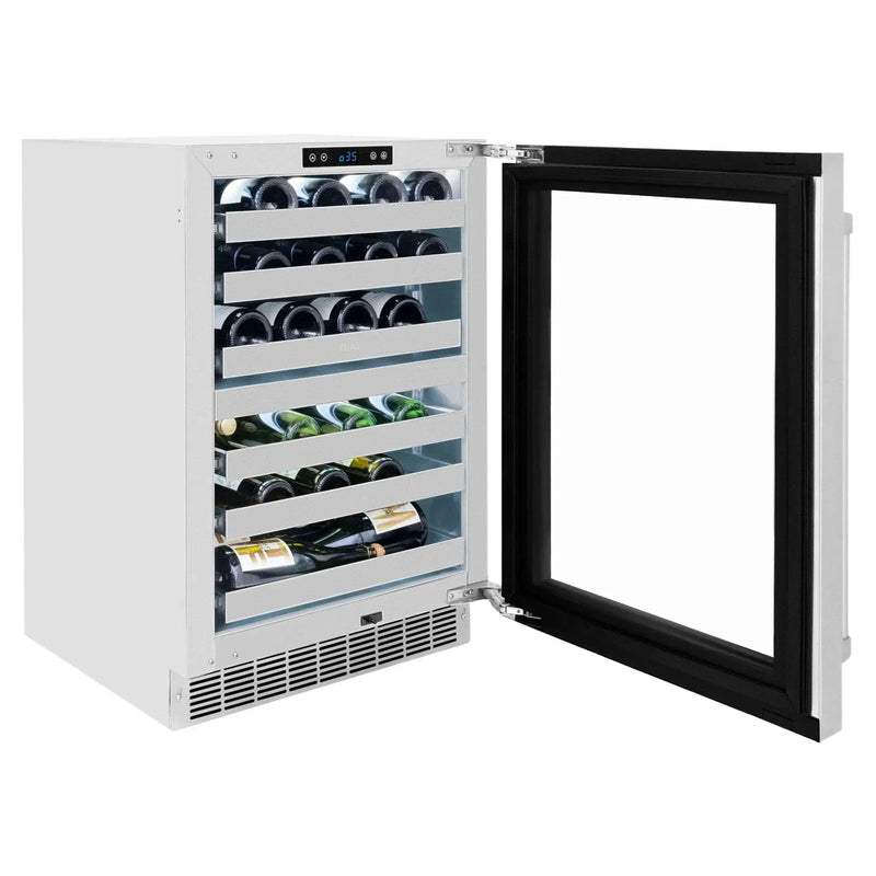 ZLINE 24 in. Touchstone Dual Zone 44 Bottle Wine Cooler With Stainless Steel Glass Door RWDO-GS-24 by Farmhouse Kitchen and Bath