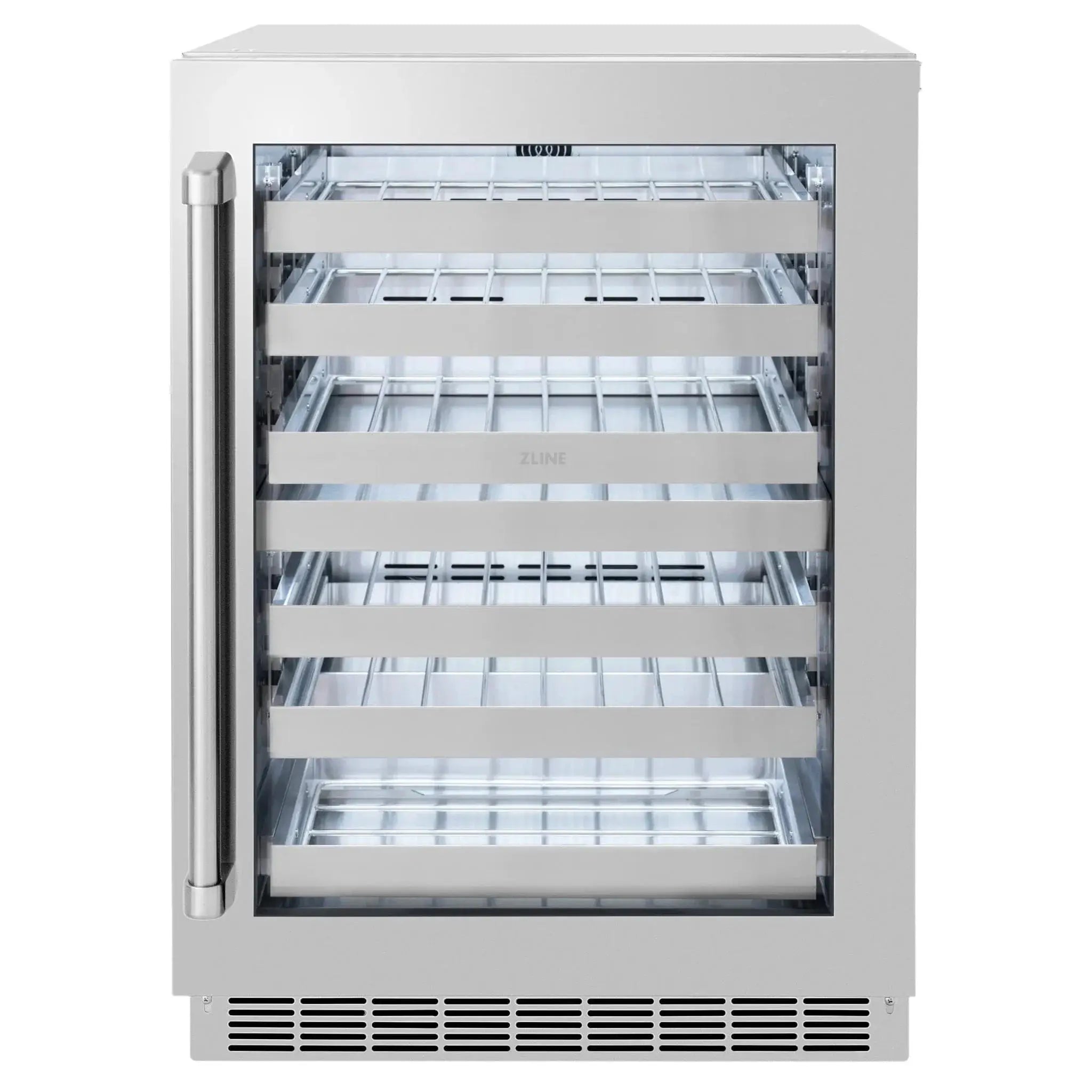 ZLINE 24 in. Touchstone Dual Zone 44 Bottle Wine Cooler With Stainless Steel Glass Door RWDO-GS-24 by Farmhouse Kitchen and Bath